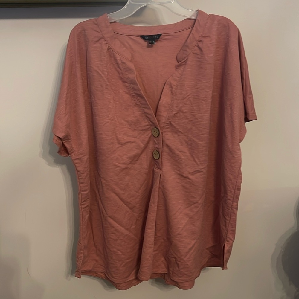 Cortefiel Women’s 2 Button Mauve Blouse Size XL